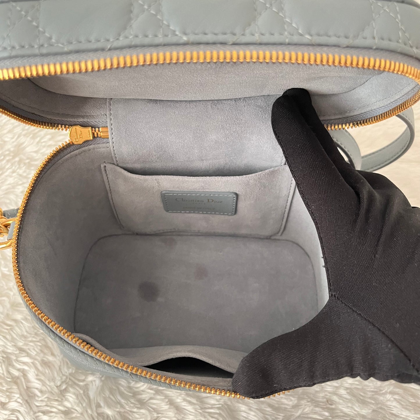 Christian Dior Lambskin Cannage Vanity Bag