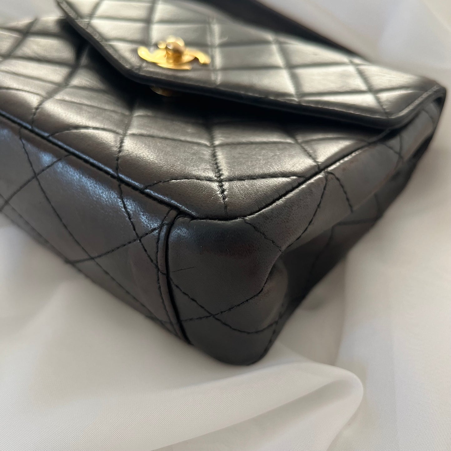 Chanel Matelasse Lambskin Mini Kelly Top Handle Bag