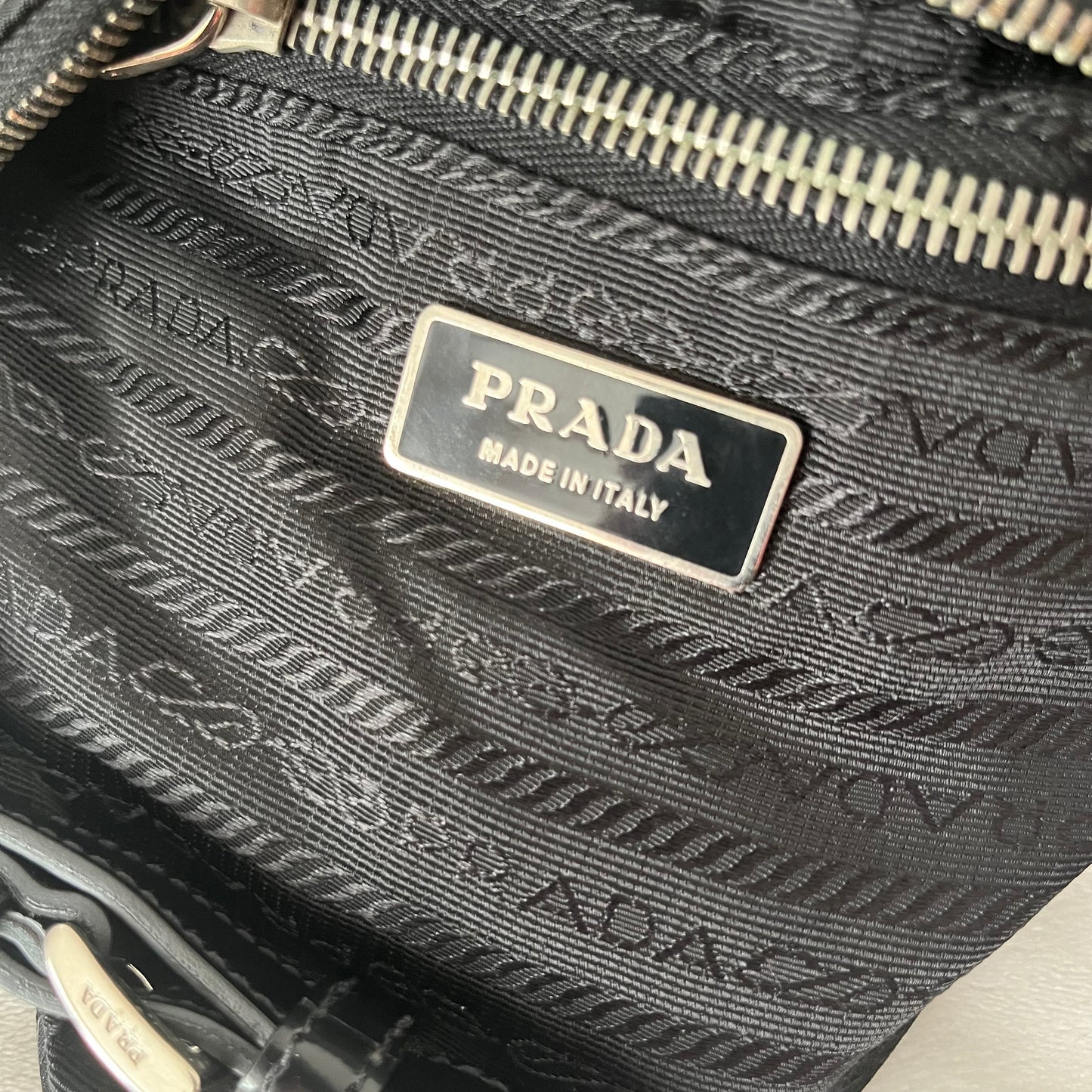 Prada Nylon Patent Leather One
Shoulder Bag Black