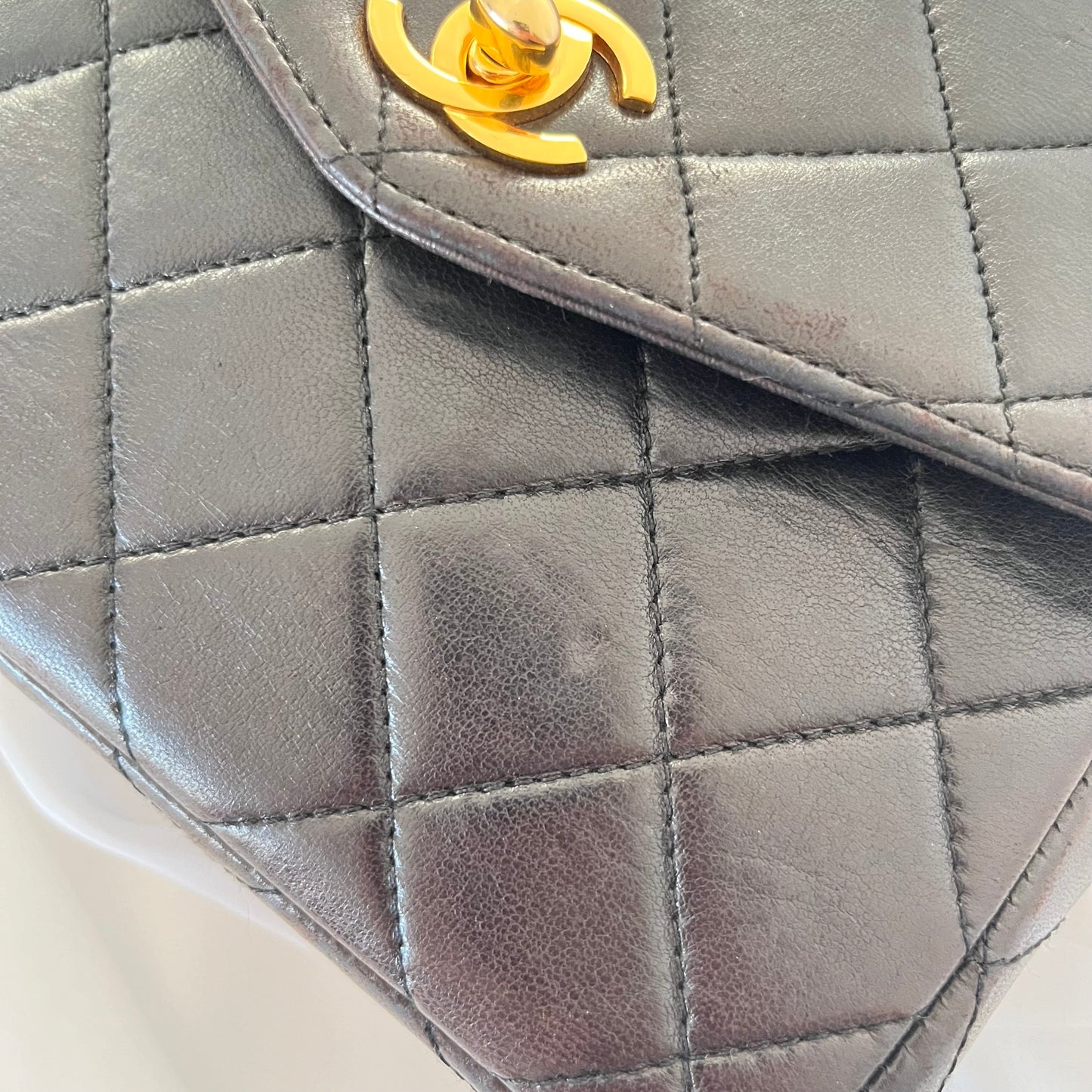 Chanel Matelasse Lambskin Mini Kelly Top Handle Bag