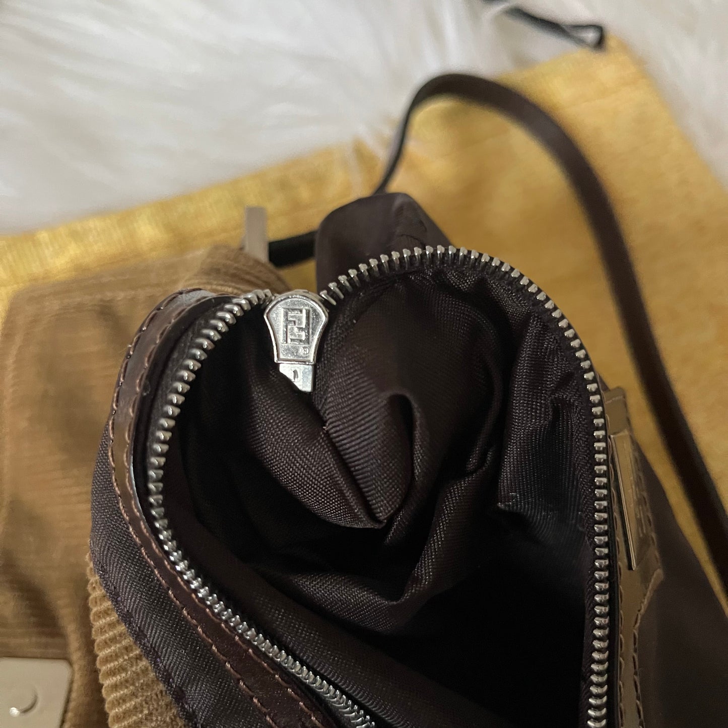 Fendi Corduroy Shoulder Bag