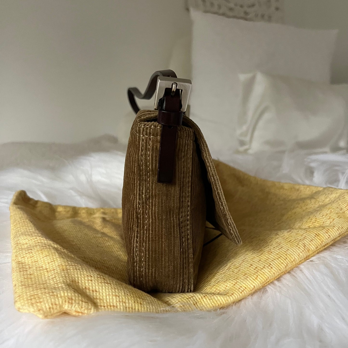 Fendi Corduroy Shoulder Bag