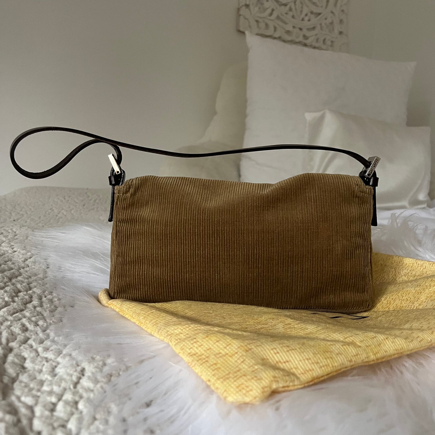 Fendi Corduroy Shoulder Bag