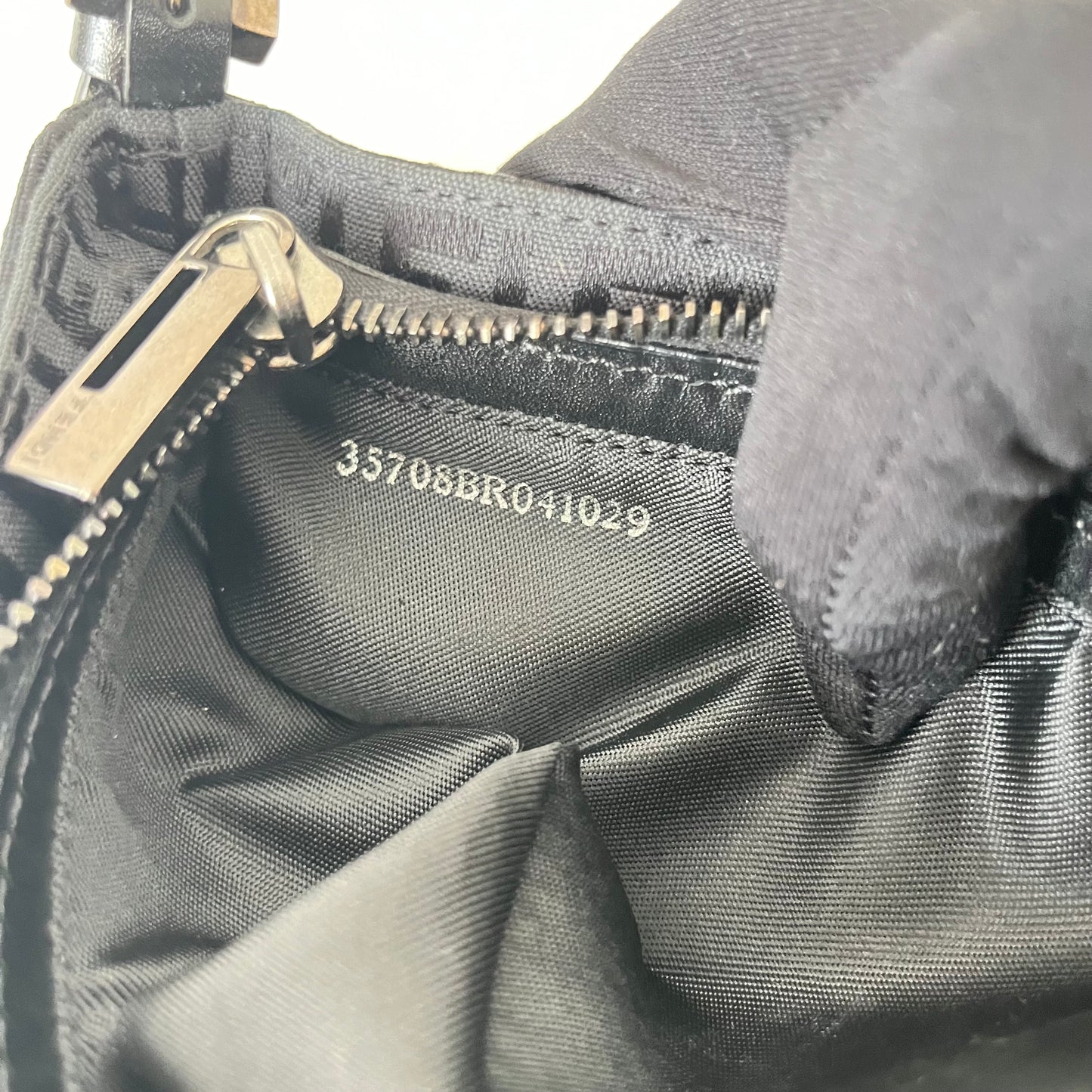 Fendi Zucchino Canvas Handbag Black
