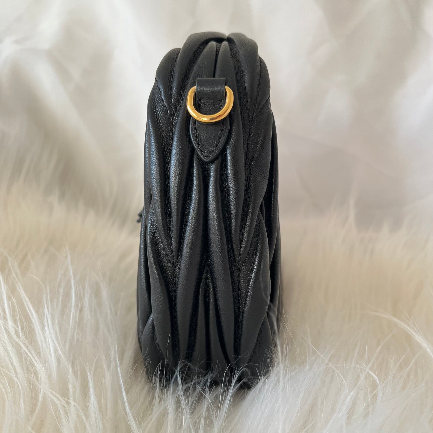 Miu Miu Wander Matelassé Nappa Leather Hobo Mini Bag