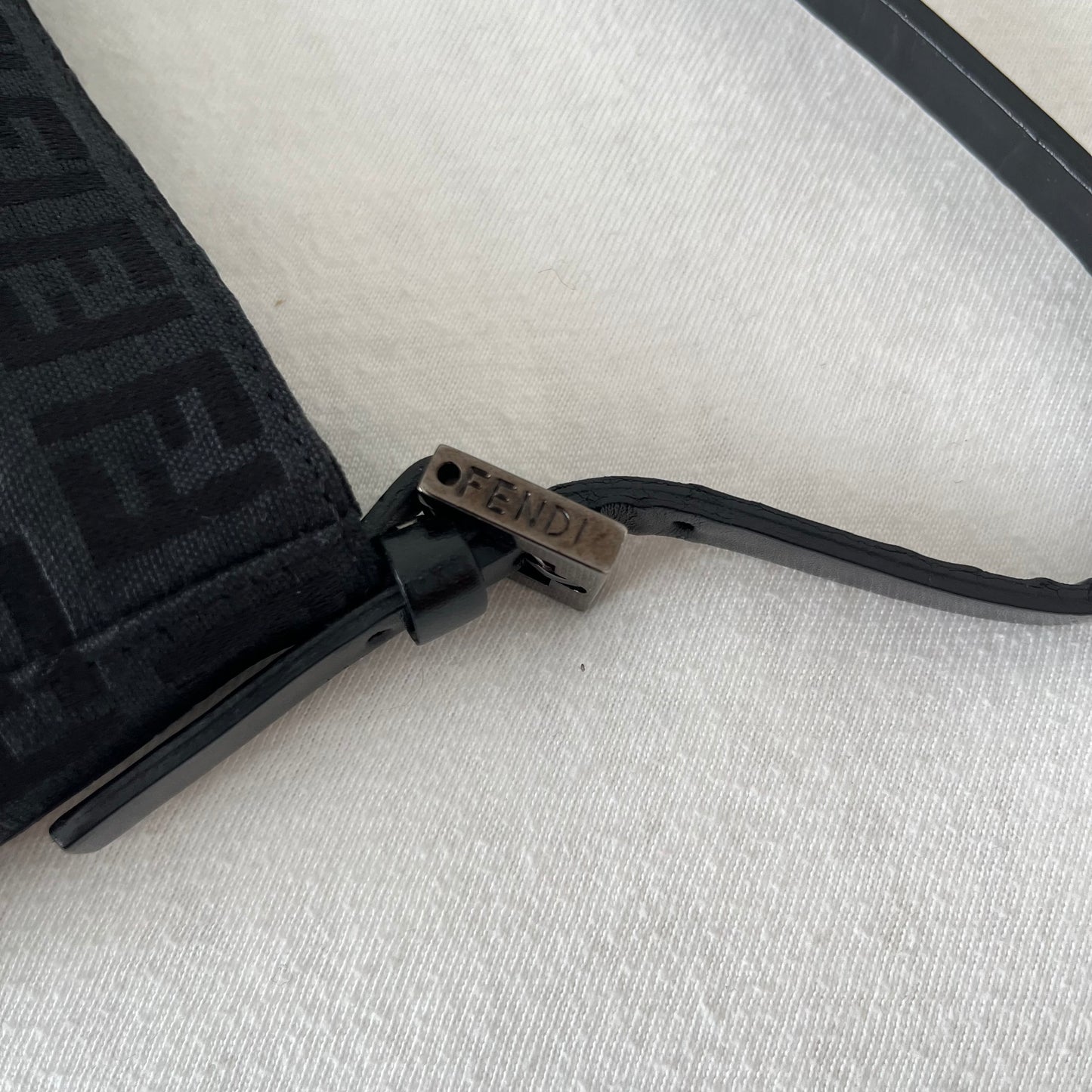 Fendi Zucchino Canvas Handbag Black