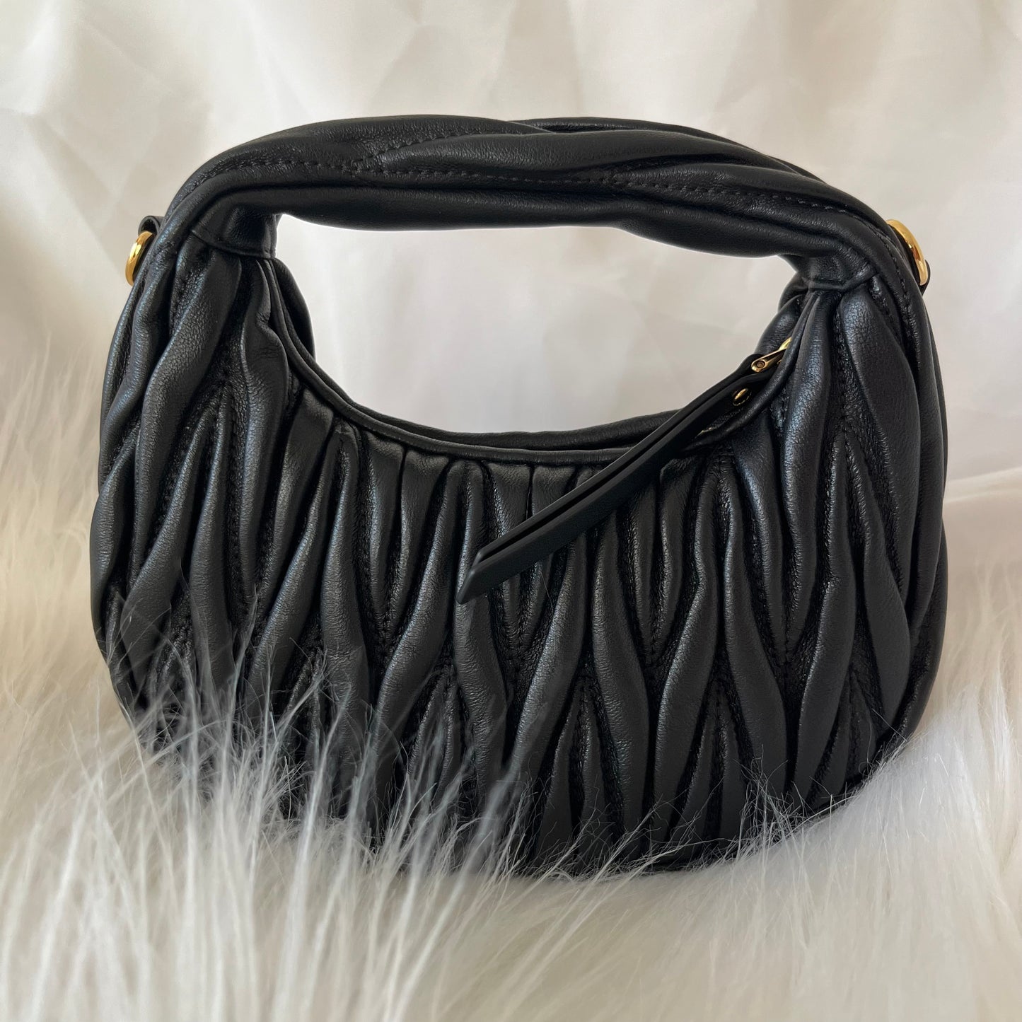 Miu Miu Wander Matelassé Nappa Leather Hobo Mini Bag