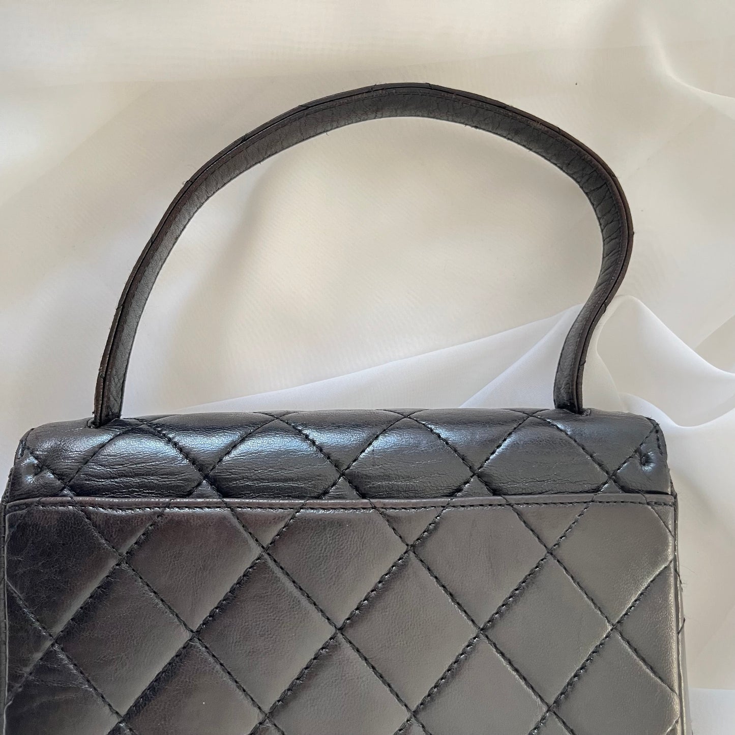 Chanel Matelasse Lambskin Mini Kelly Top Handle Bag