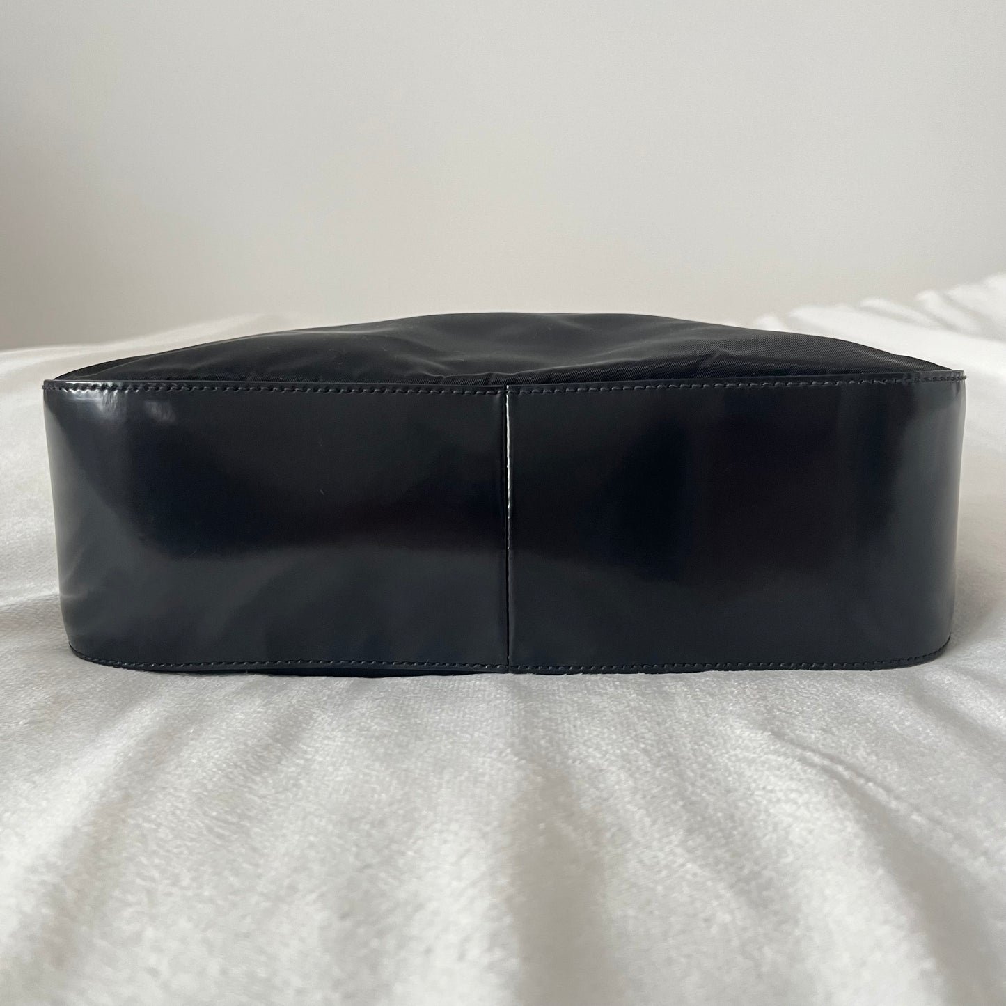 Prada Nylon Patent Leather One
Shoulder Bag Black