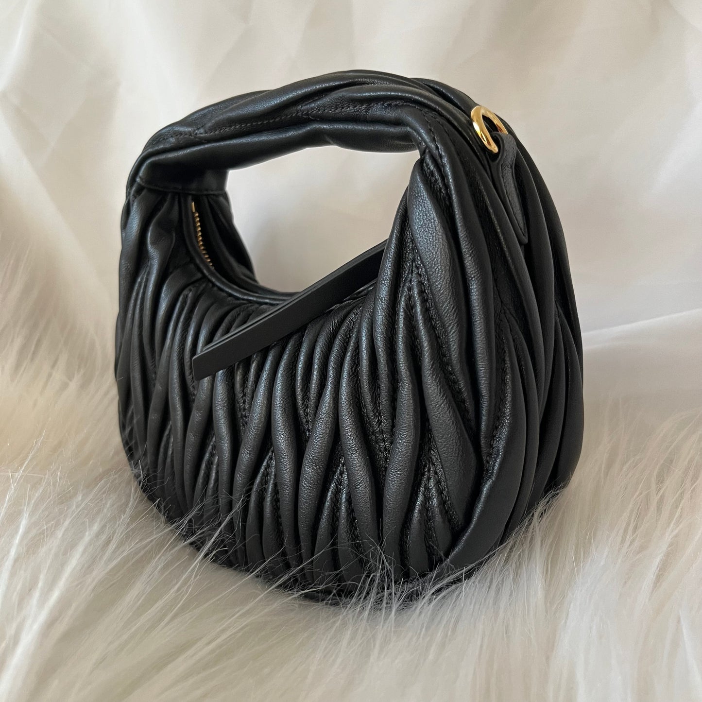 Miu Miu Wander Matelassé Nappa Leather Hobo Mini Bag