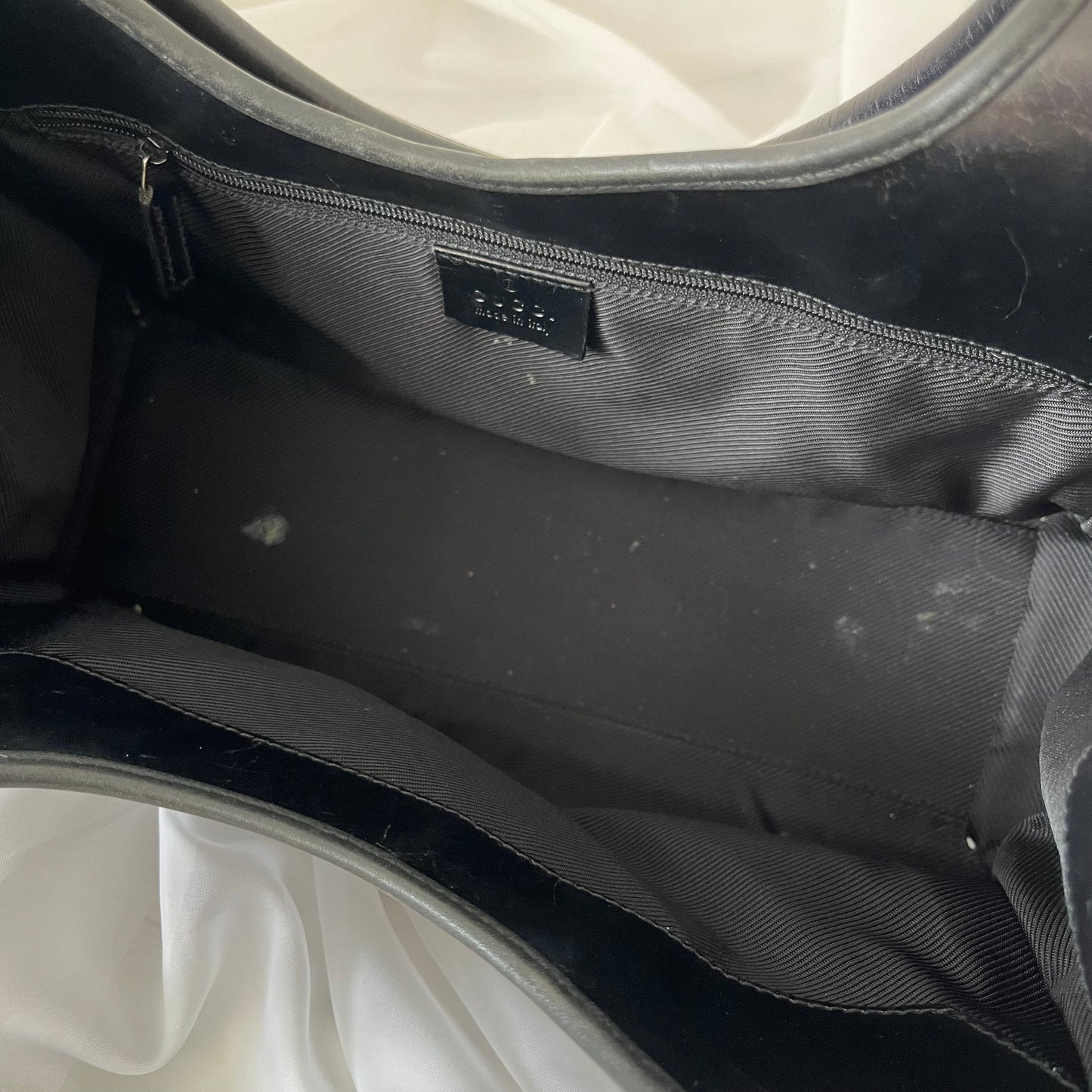 Gucci Black Double GG Canvas Jackie Bardot Shoulder Bag