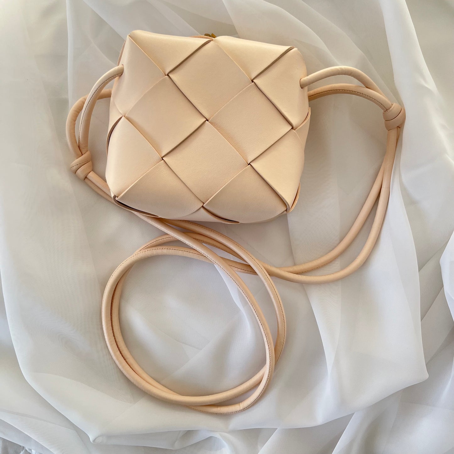 Bottega Veneta Cassette Mini Intrecciato Leather Shoulder Bag