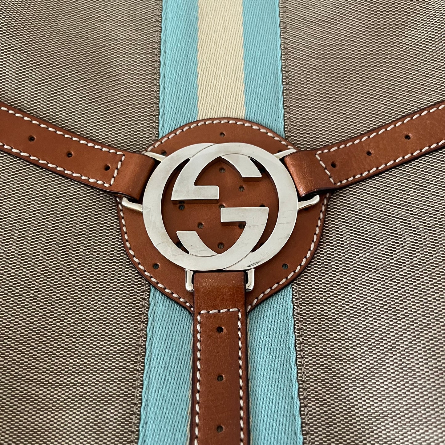 Gucci Web Canvas Reins Shoulder Bag