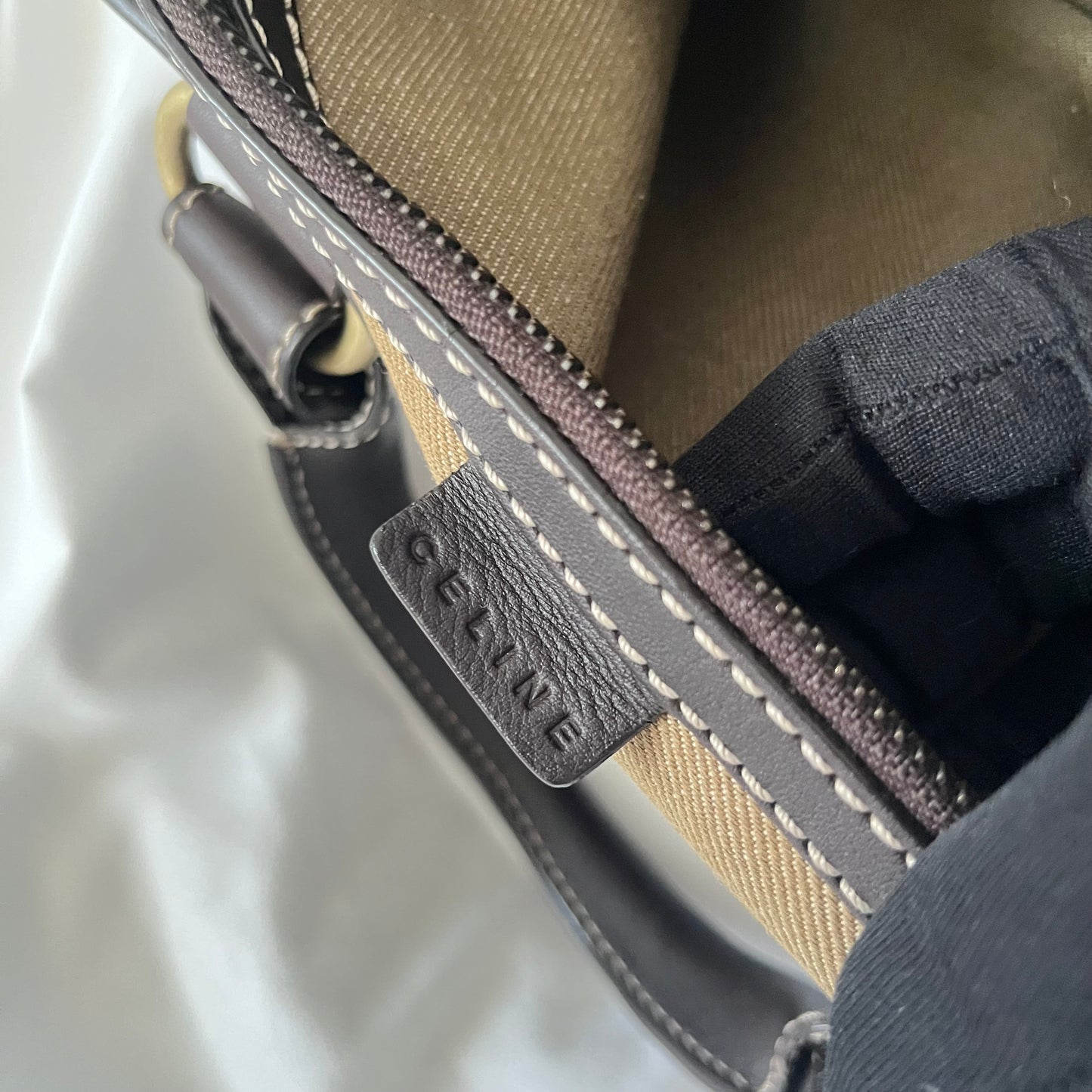 Celine Canvas Triomphe Boogie Macadam Handbag