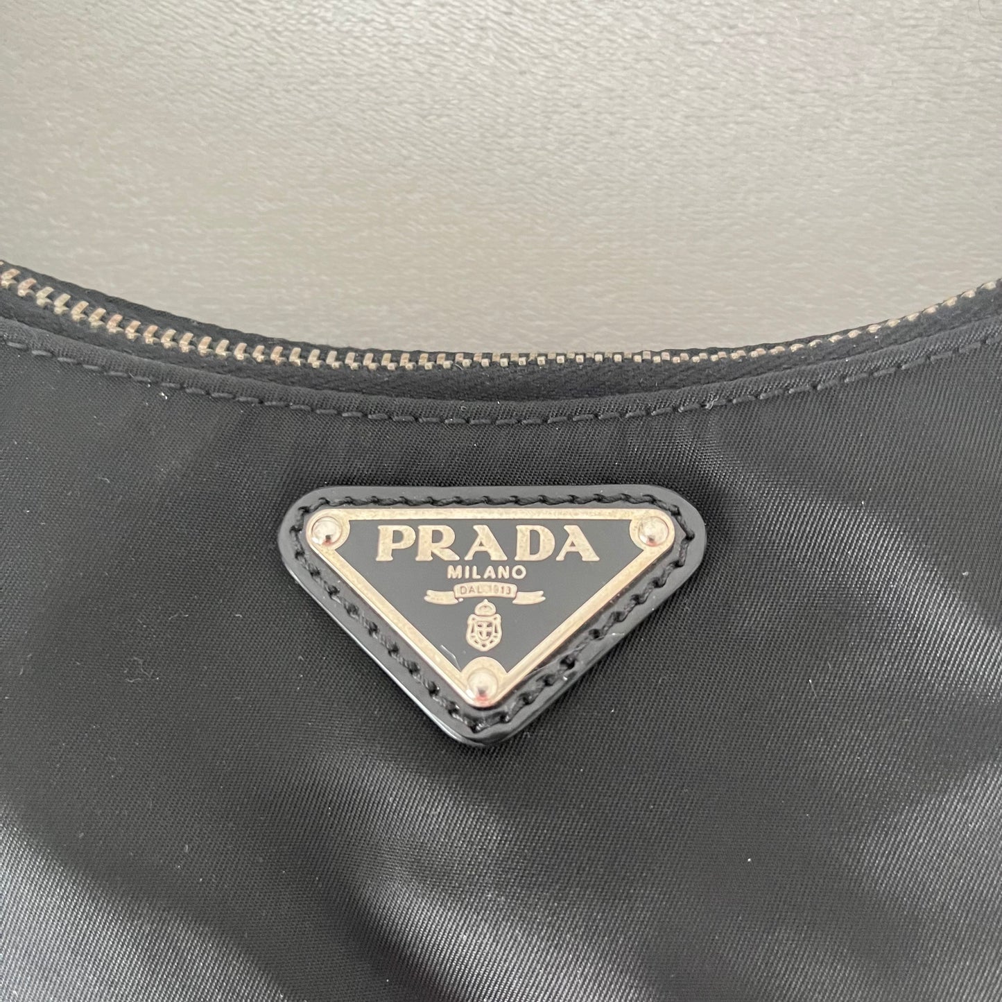 Prada Nylon Patent Leather One
Shoulder Bag Black