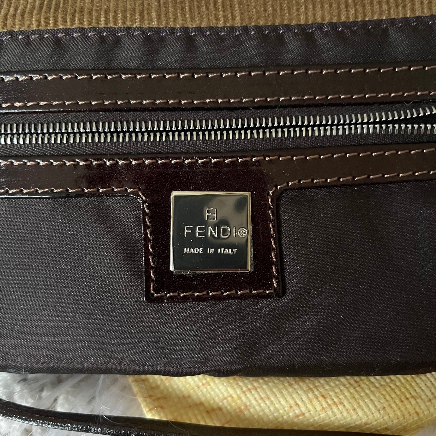 Fendi Corduroy Shoulder Bag