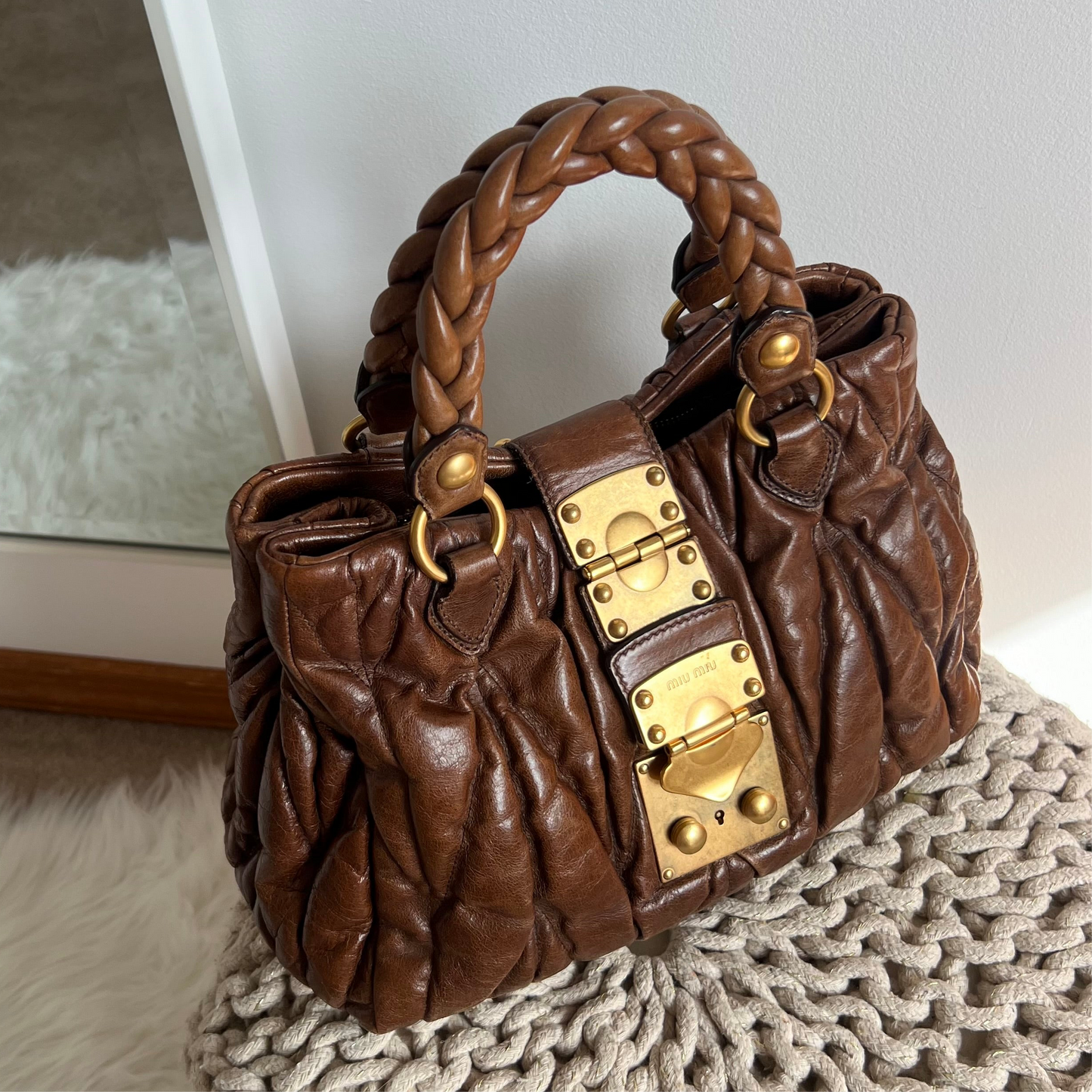 MIU MIU Matelasse Hobo Bag