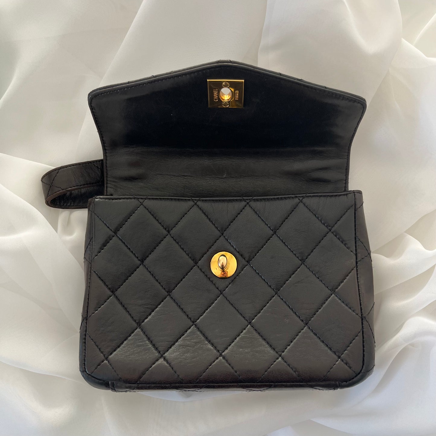 Chanel Matelasse Lambskin Mini Kelly Top Handle Bag