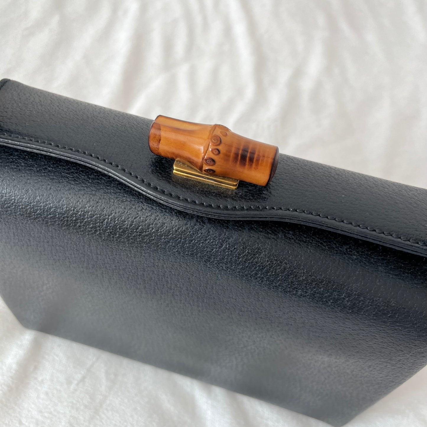 Gucci Bamboo Leather Turn-Lock Flap Bag