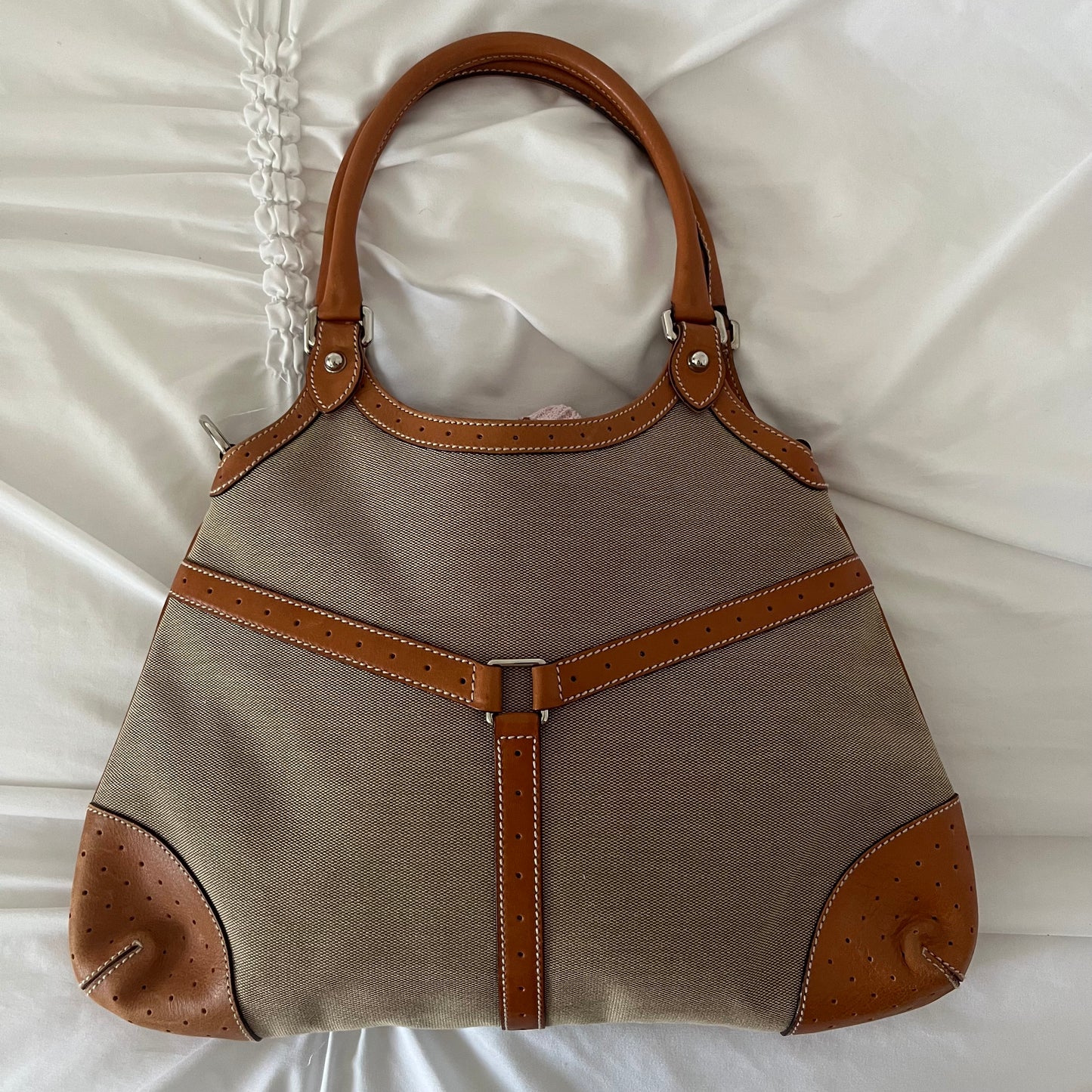 Gucci Web Canvas Reins Shoulder Bag