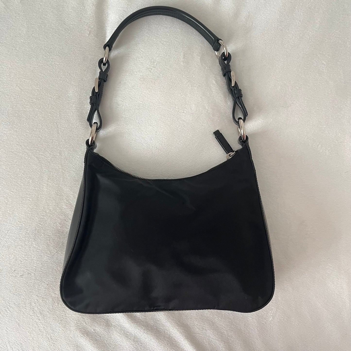 Prada Nylon Patent Leather One
Shoulder Bag Black
