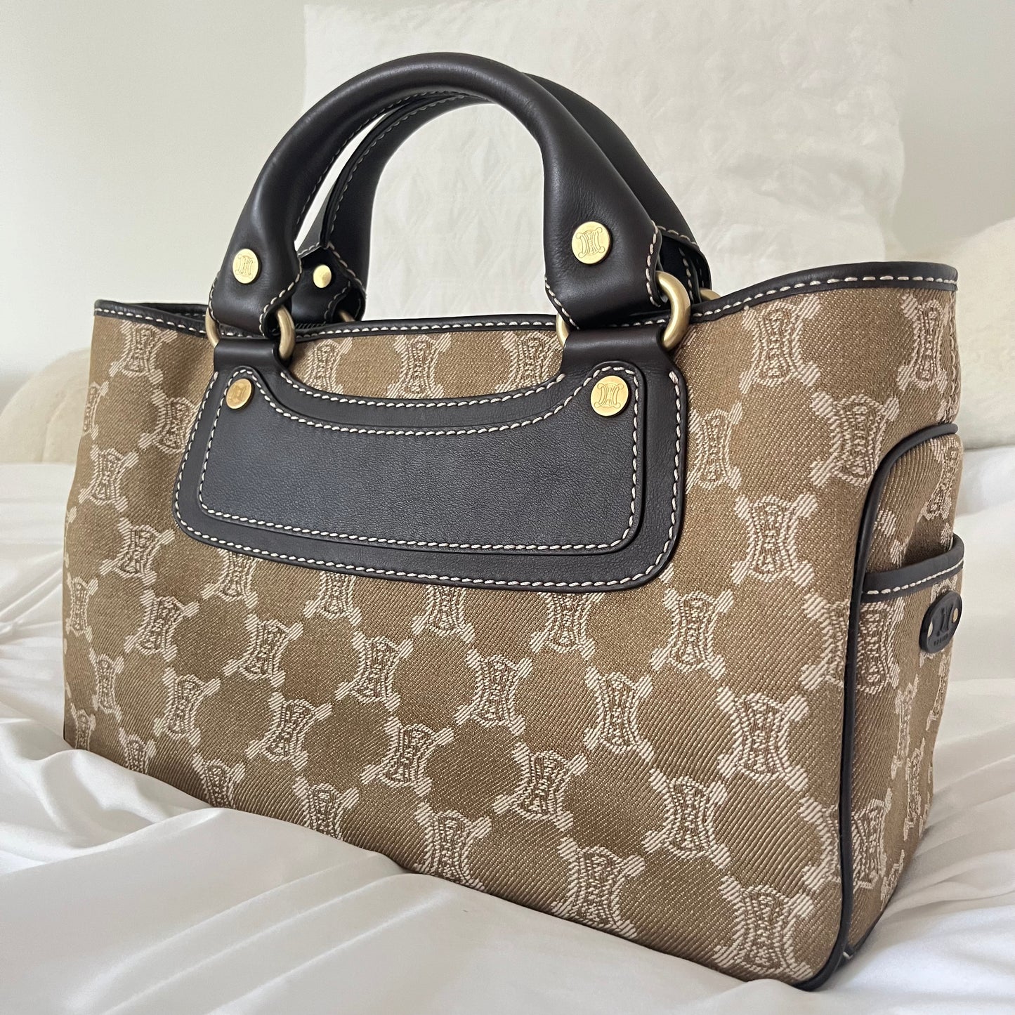 Celine Canvas Triomphe Boogie Macadam Handbag