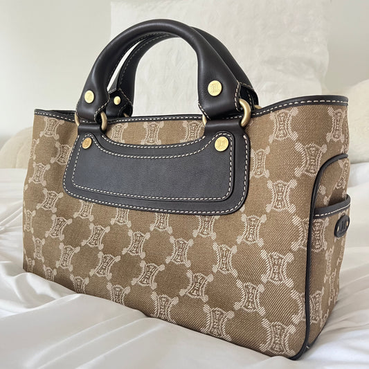 Celine Canvas Triomphe Boogie Macadam Handbag