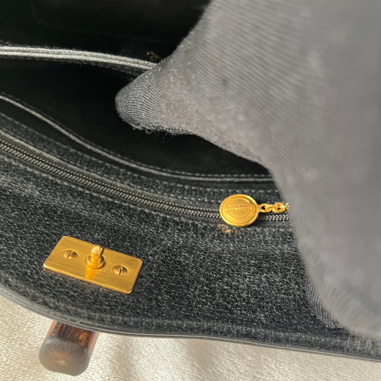 Gucci Bamboo Leather Turn-Lock Flap Bag