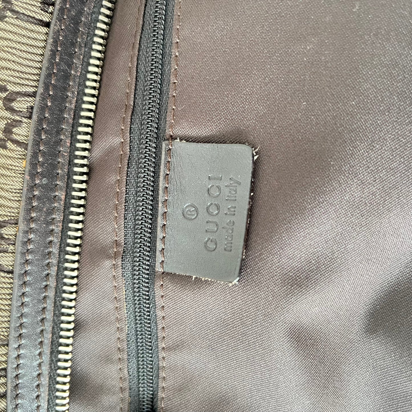 Gucci Canvas Leather Pleats Shoulder Bag