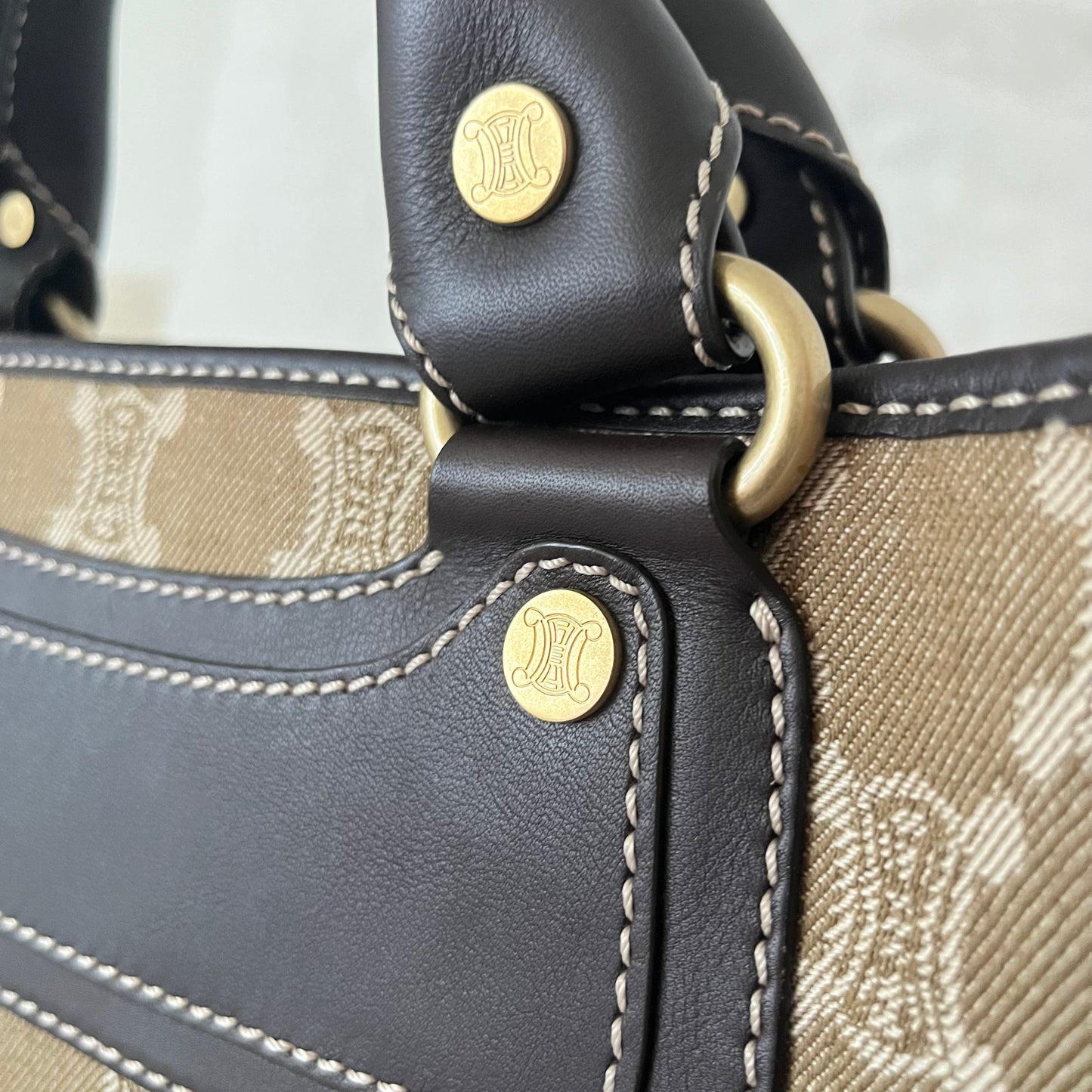 Celine Canvas Triomphe Boogie Macadam Handbag