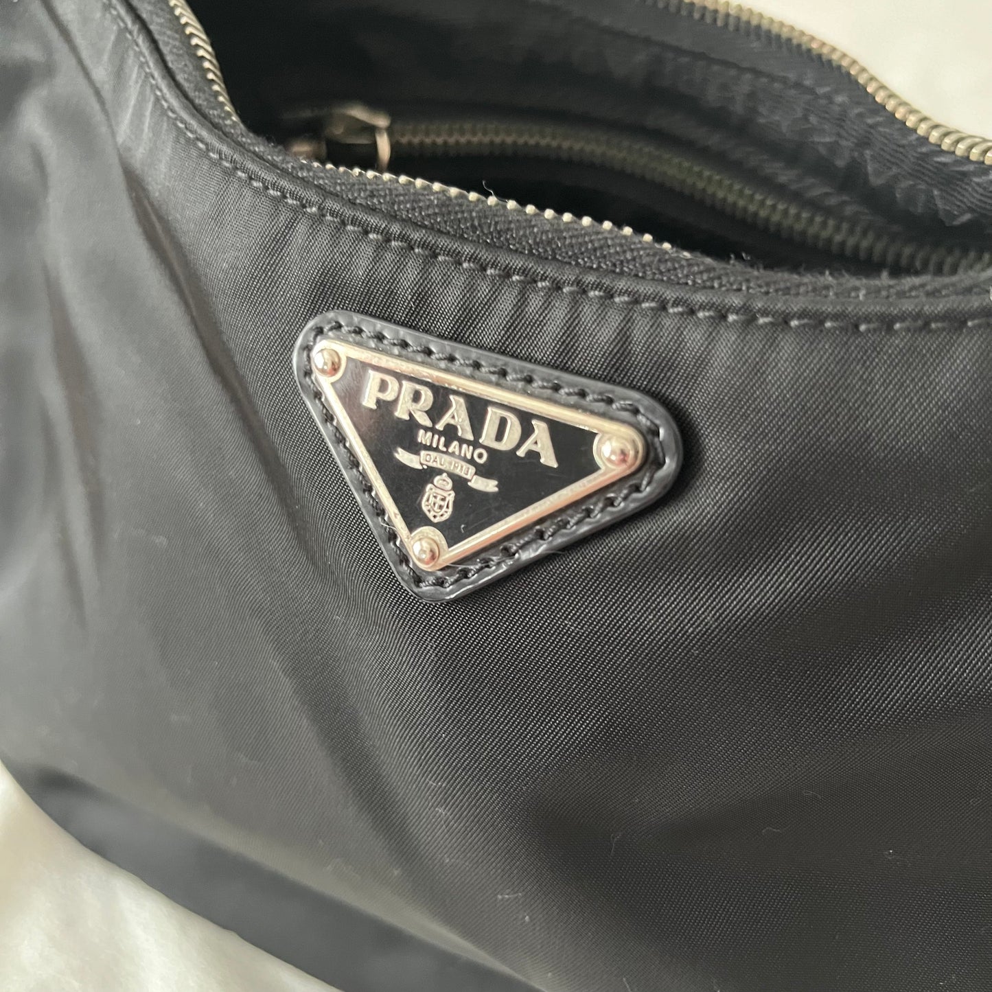 Prada Nylon Patent Leather One
Shoulder Bag Black
