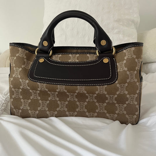 Celine Canvas Triomphe Boogie Macadam Handbag