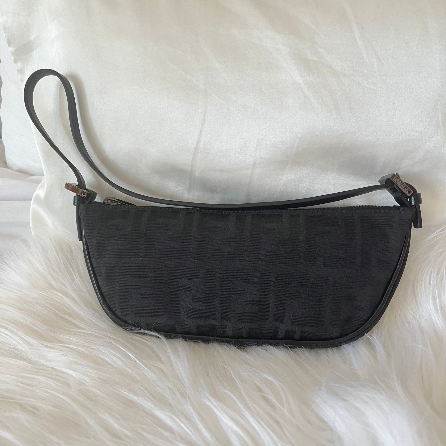 Fendi Black Zucca Pochette
