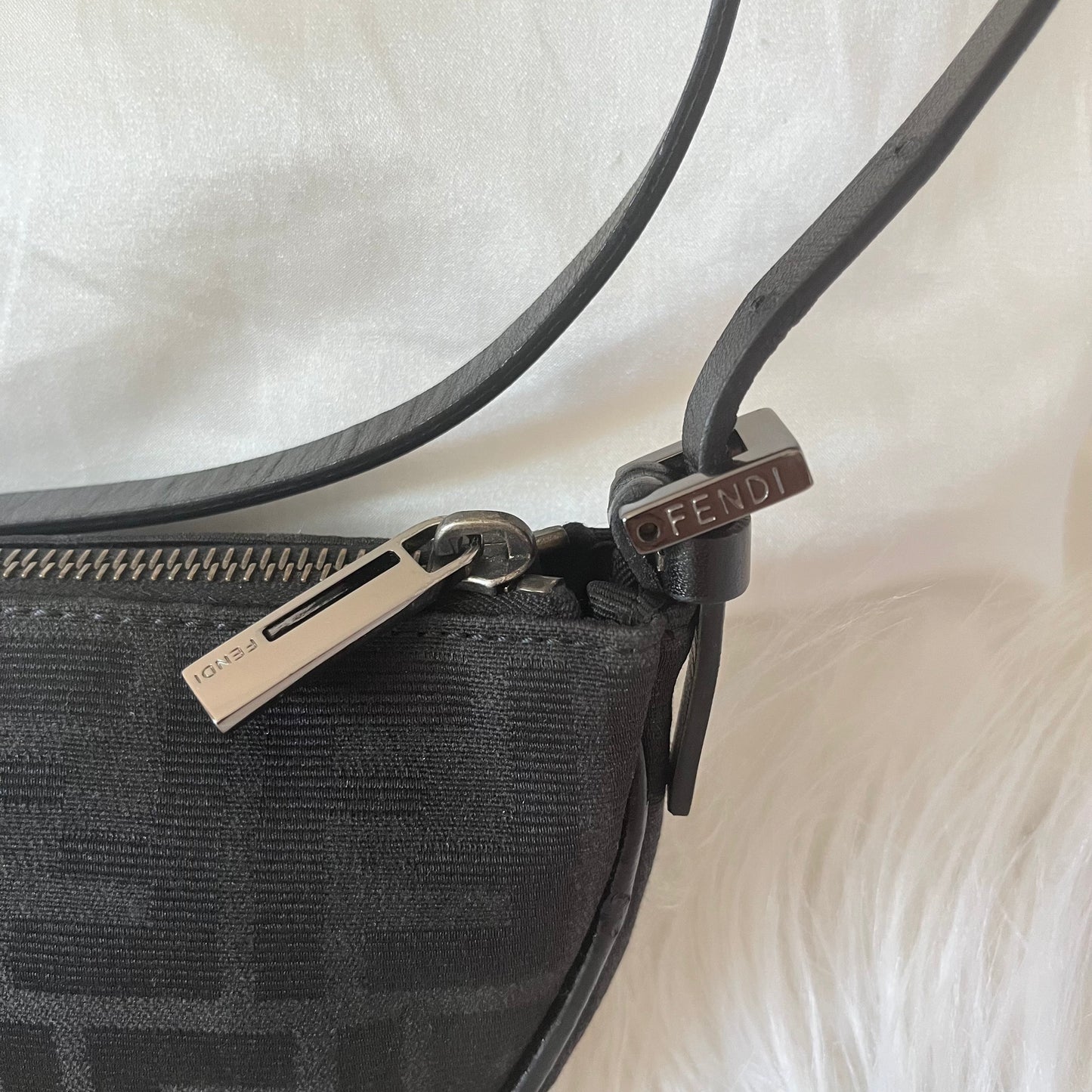 Fendi Black Zucca Pochette