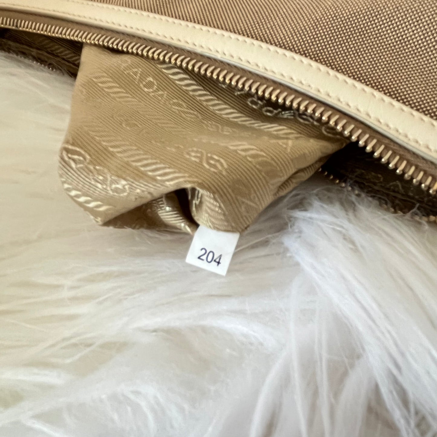 Prada Jacquard Canvas Leather Shoulder Bag