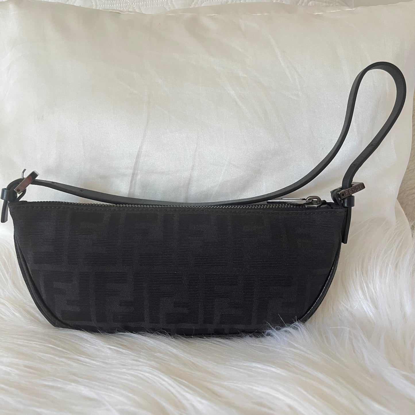 Fendi Black Zucca Pochette