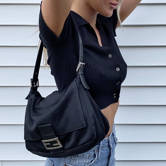 Fendi Black Neoprene Mama Forever Bag