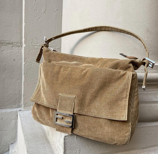 Fendi Corduroy Shoulder Bag