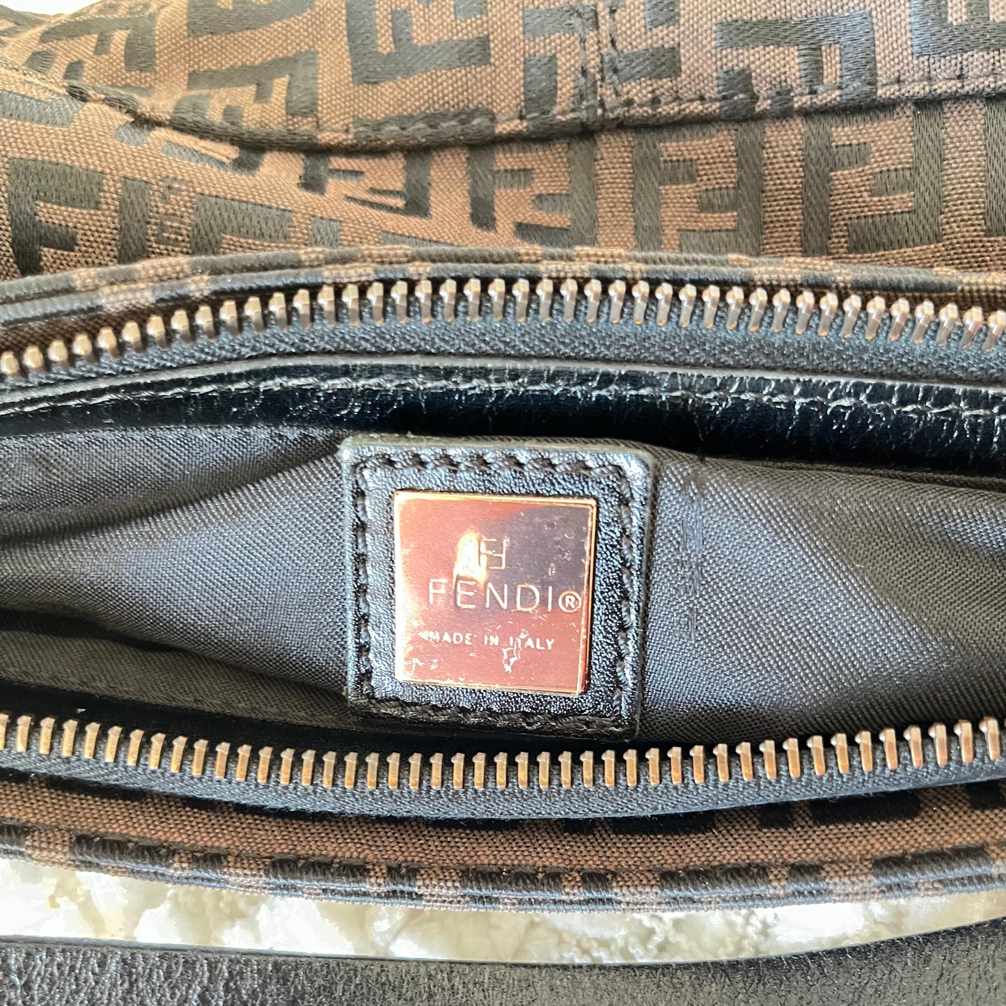 Fendi Brown Zucchino Pochette