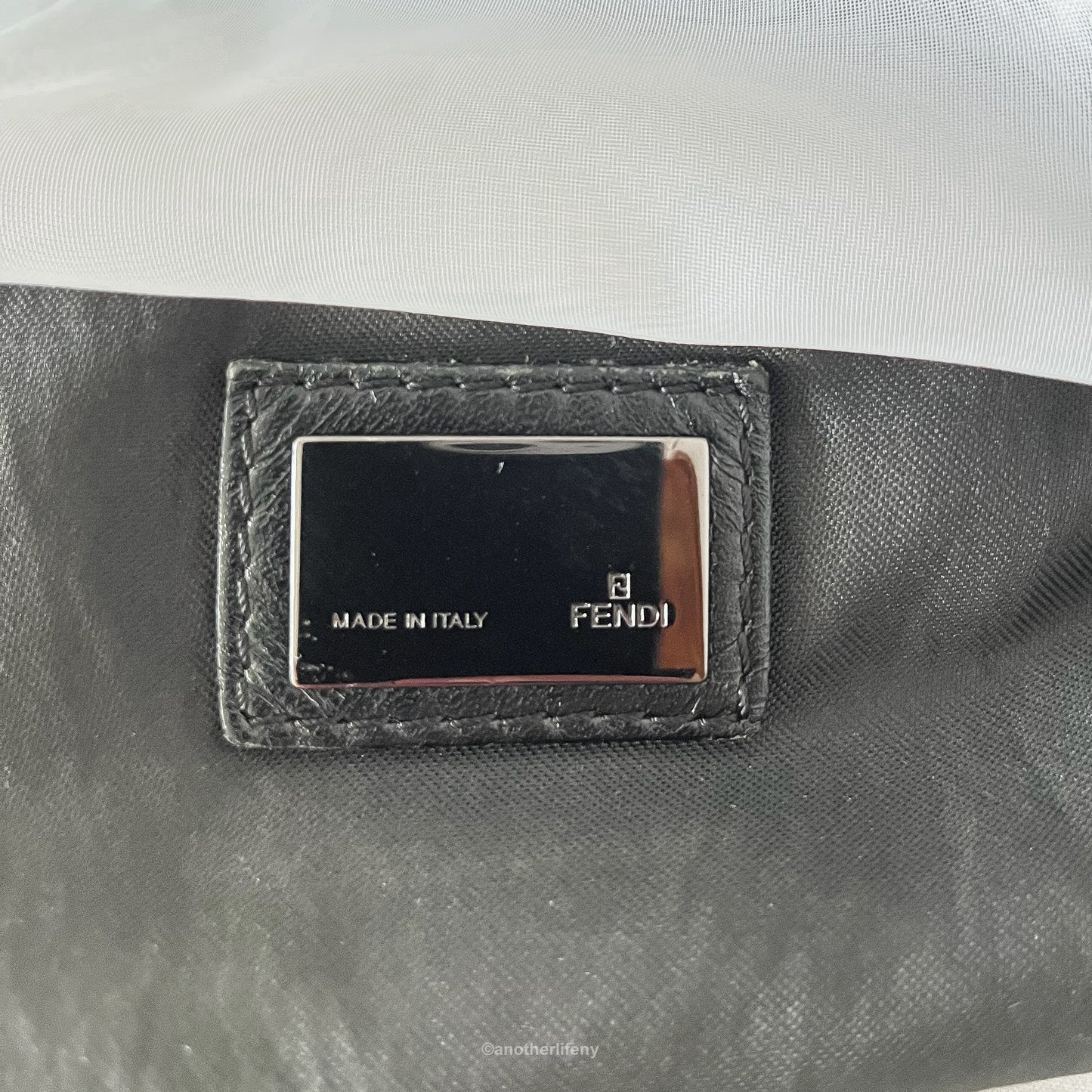 Fendi Mini Black Zucchino Oyster Bag