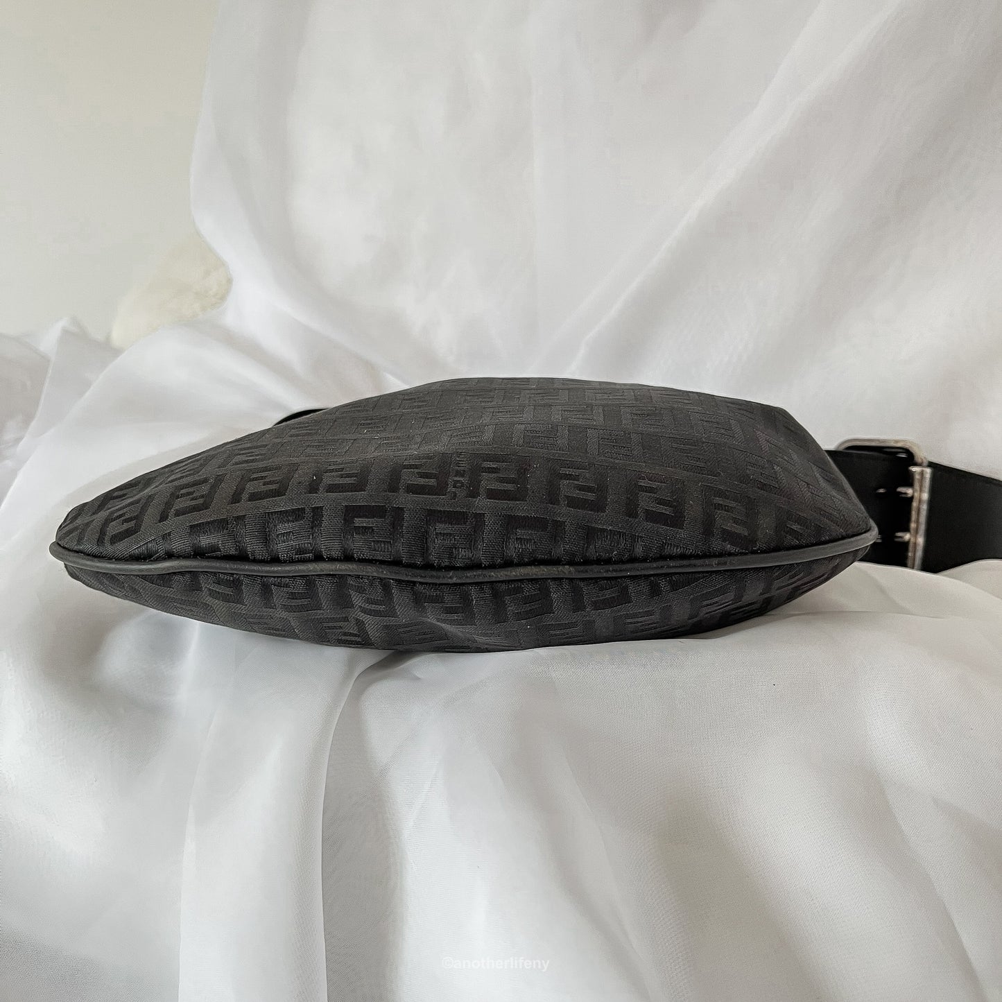 Fendi Mini Black Zucchino Oyster Bag