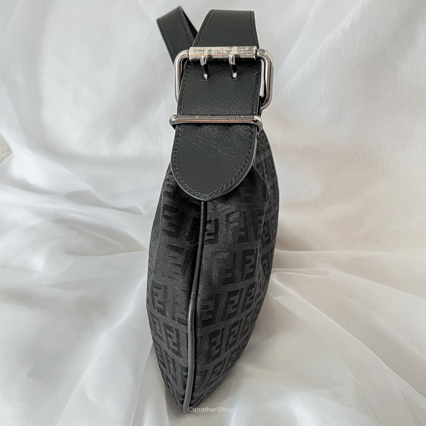 Fendi Mini Black Zucchino Oyster Bag