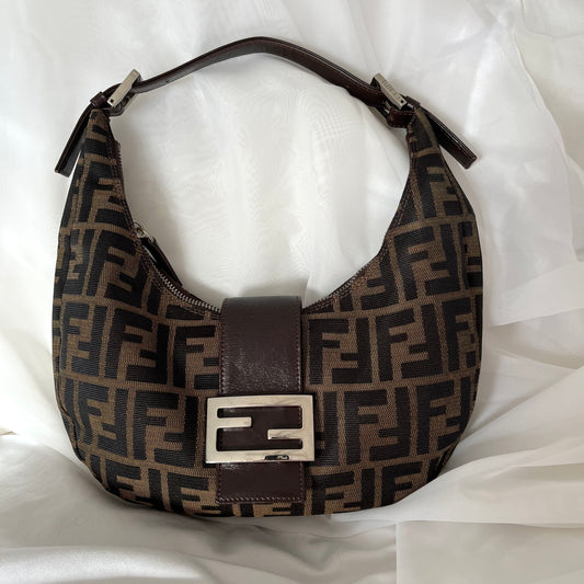 FENDI Zucca Canvas Shoulder Bag