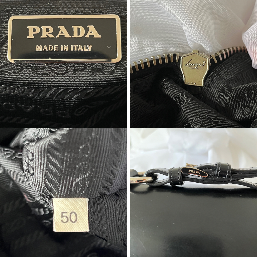 Prada Black Nylon Flap Shoulder Bag