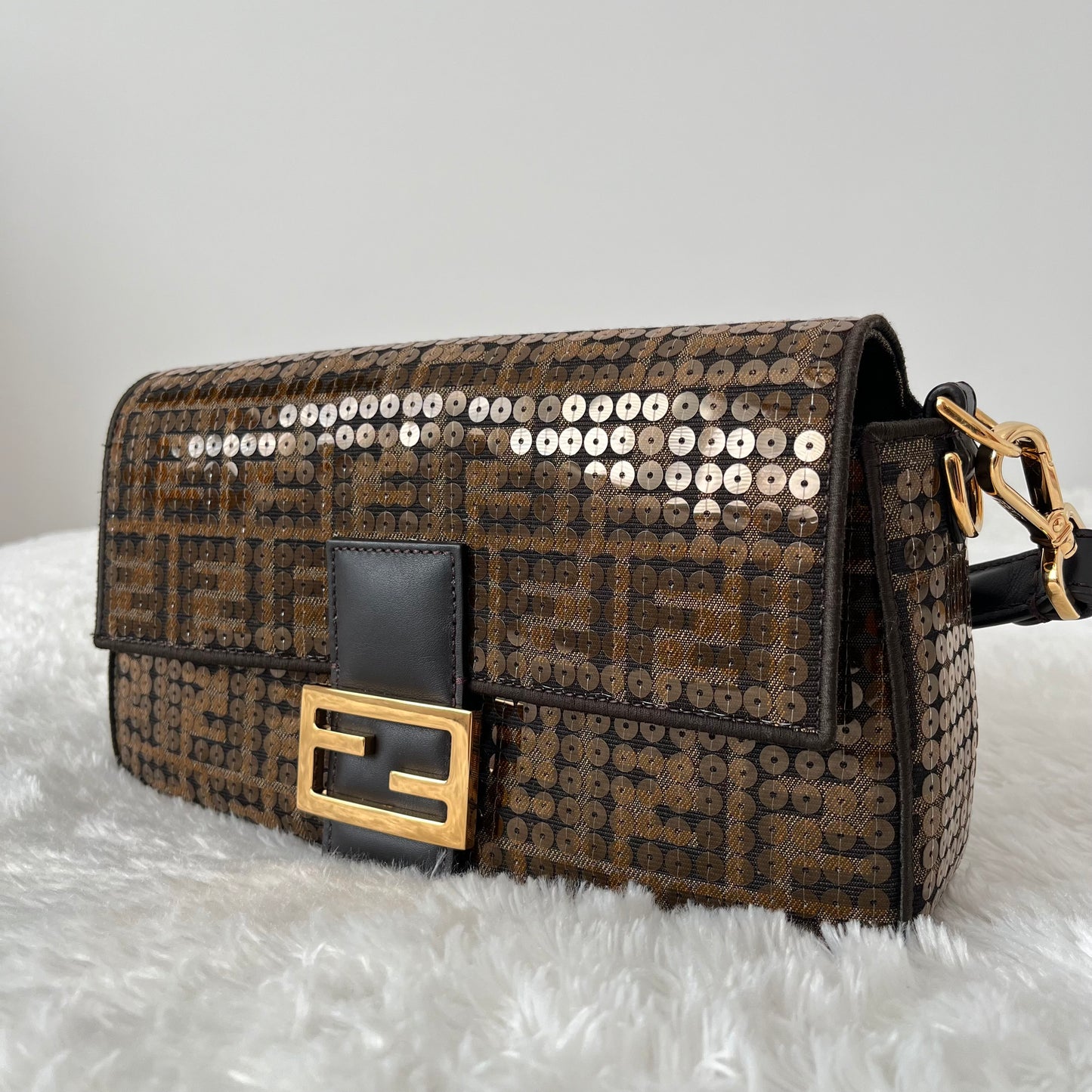 Fendi Zucca Baguette with Sequins