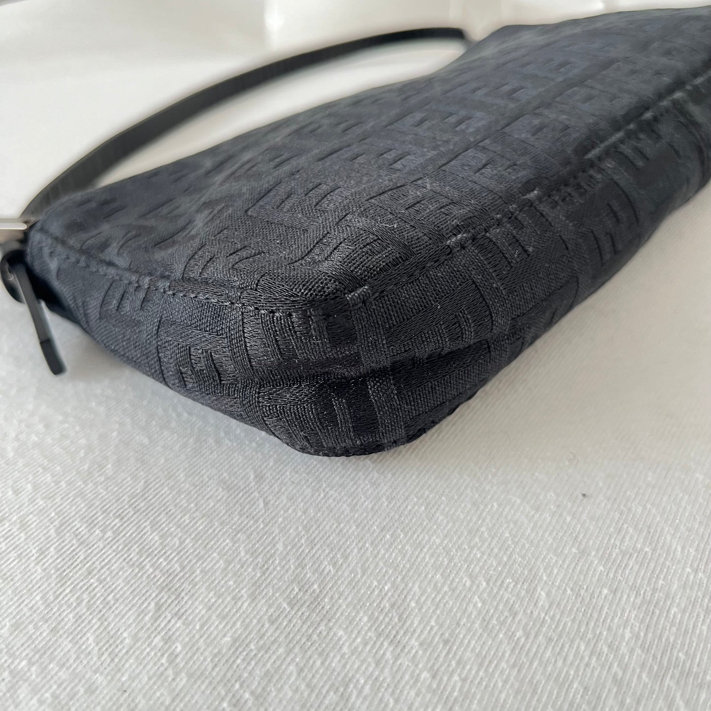 Fendi Zucchino Canvas Handbag Black