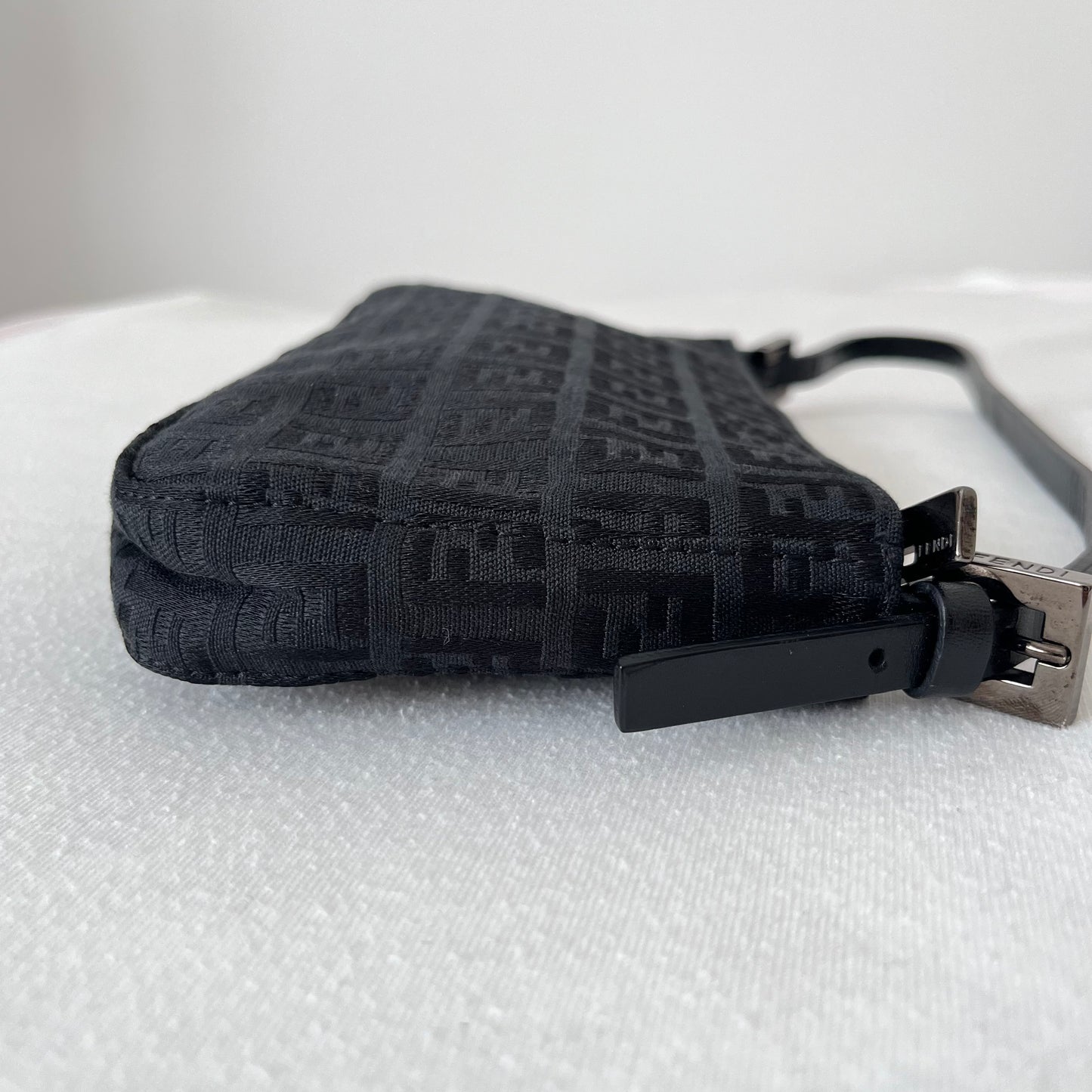 Fendi Zucchino Canvas Handbag Black