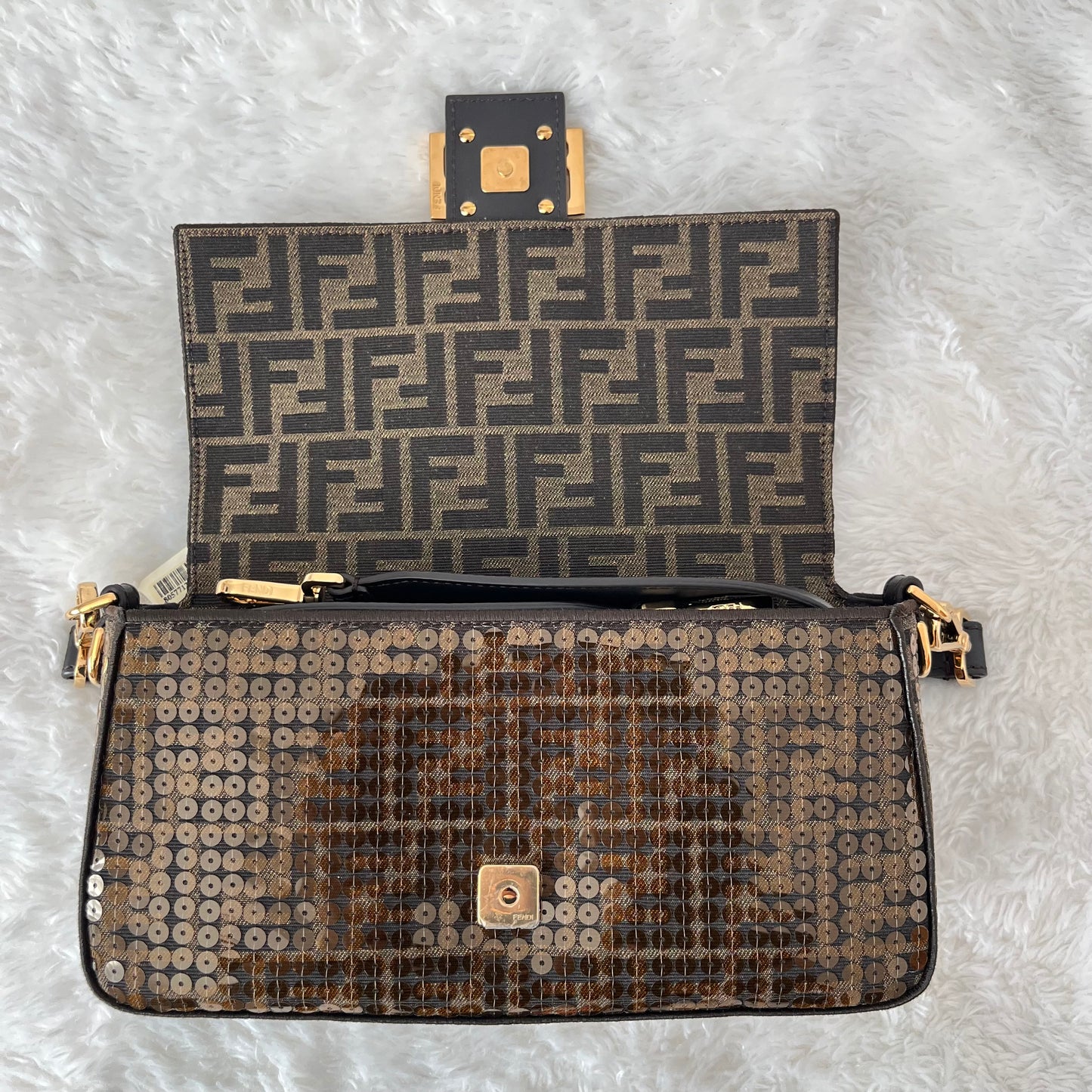 Fendi Zucca Baguette with Sequins