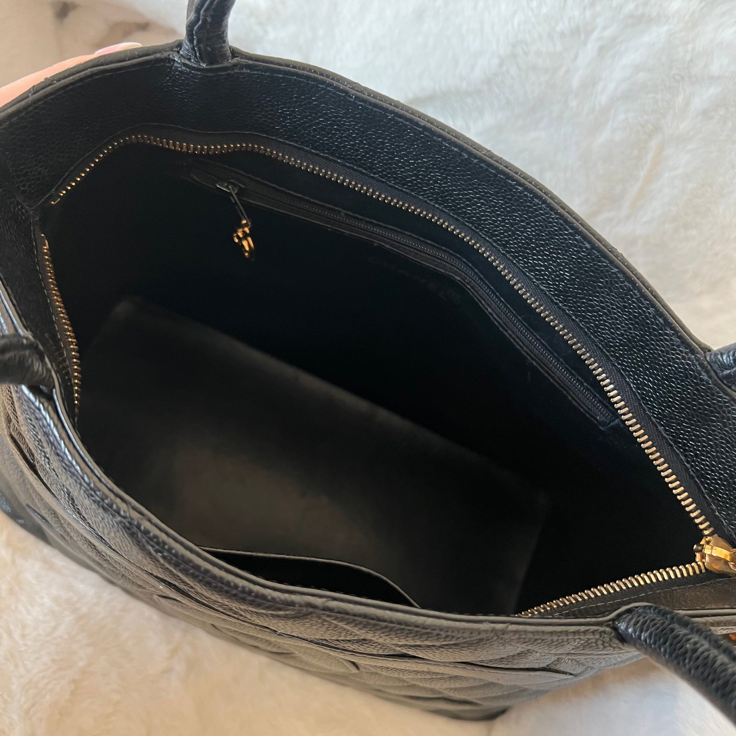 CHANEL Caviar Skin Medallion Tote