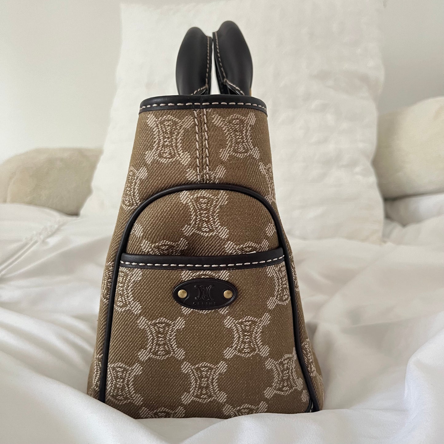 Celine Canvas Triomphe Boogie Macadam Handbag